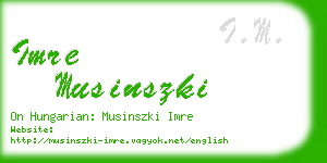 imre musinszki business card